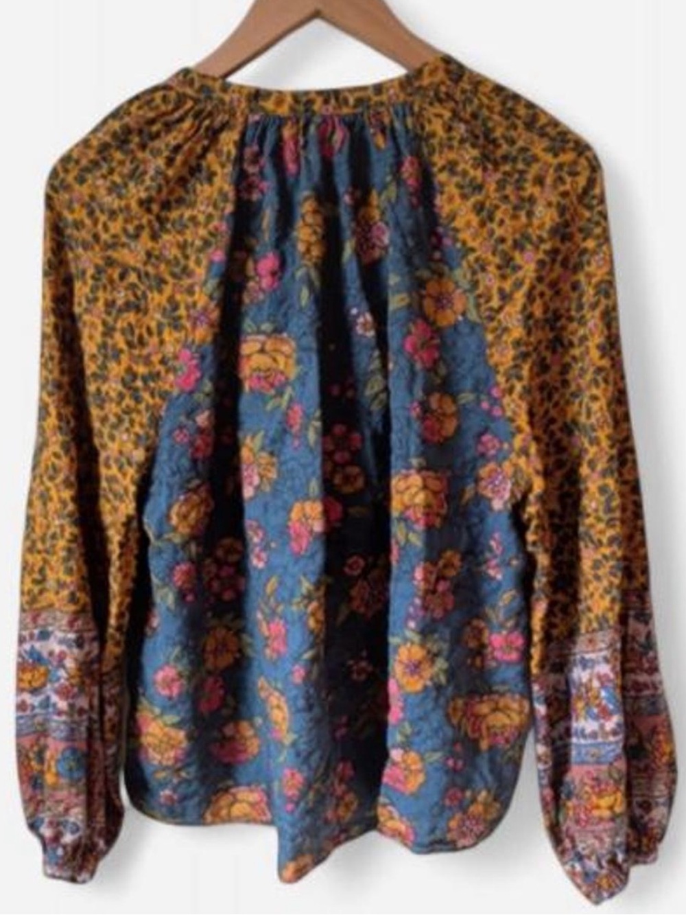 MATCHING SET-NATURAL LIFE Floral Patchwork Tiered Maxi Skirt and Top - Picture 5 of 6